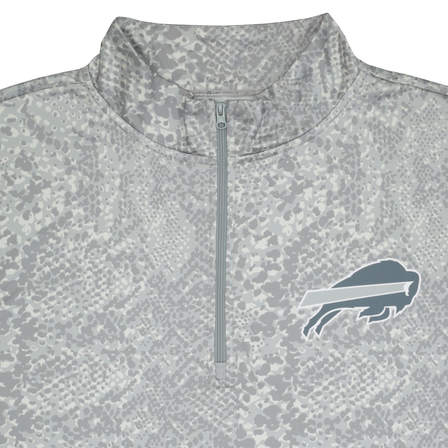 Zubaz NFL Men's Gray 1/4 Zip Fleece Sweatshirt Buffalo Bills