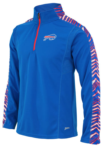Zubaz NFL Men's Elevated 1/4 Zip Zebra Sweatshirt, Buffalo Bills