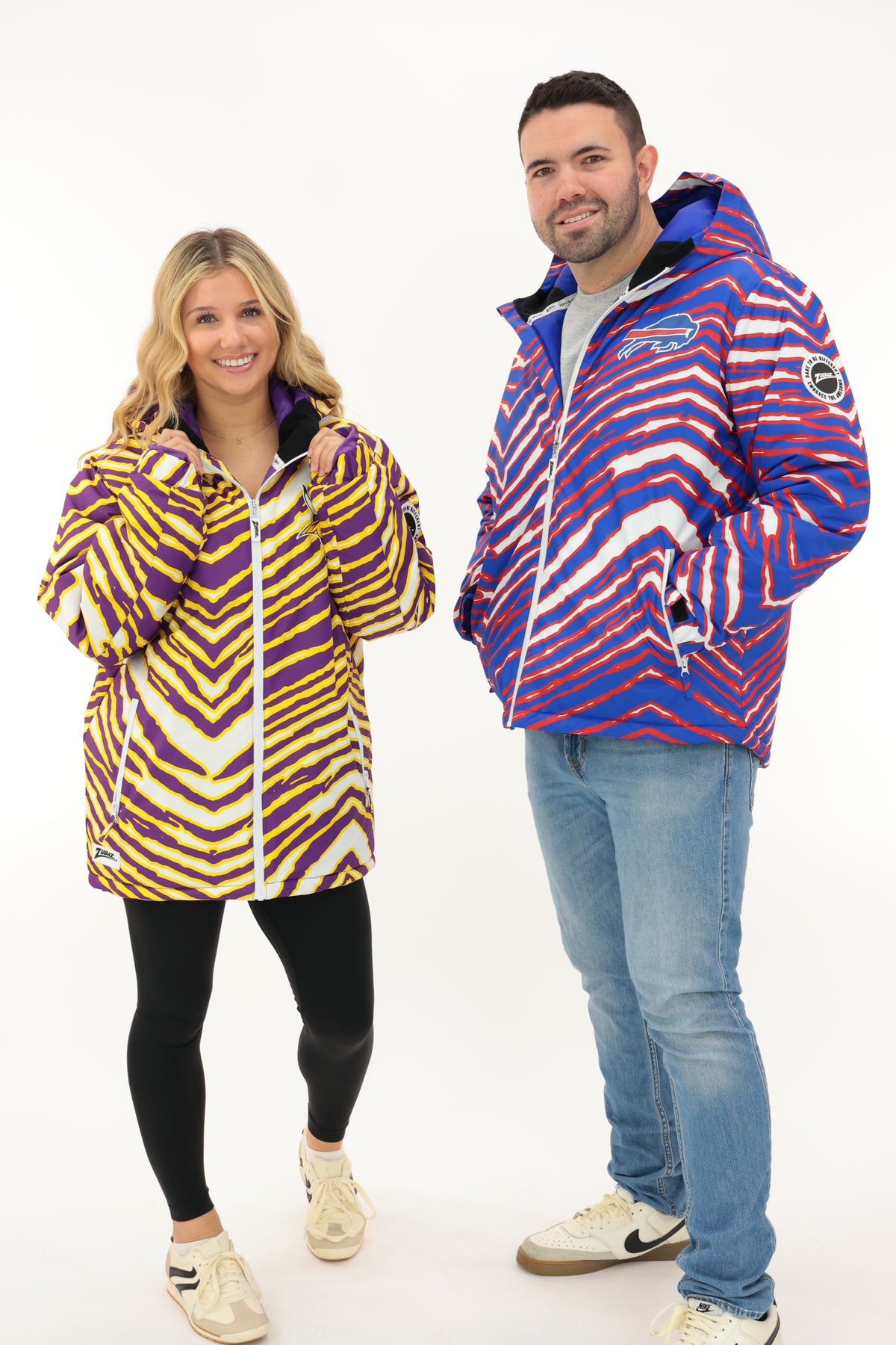 Zubaz NFL Adult Unisex Zebra Team Color Bleacher Blazer Snow Jacket, Cleveland Browns