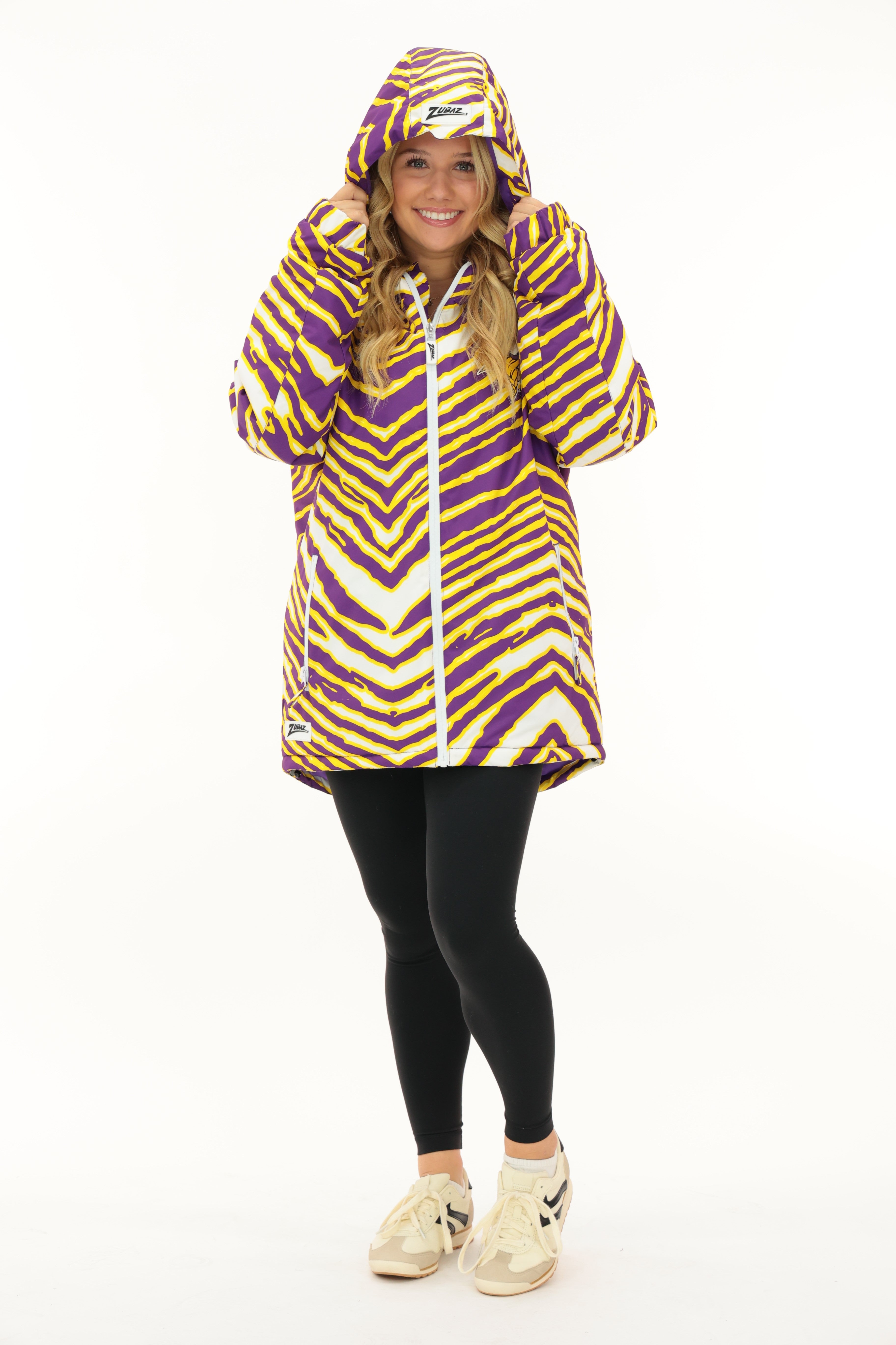 Zubaz NFL Adult Unisex Zebra Team Color Bleacher Blazer Snow Jacket, Kansas City Chiefs