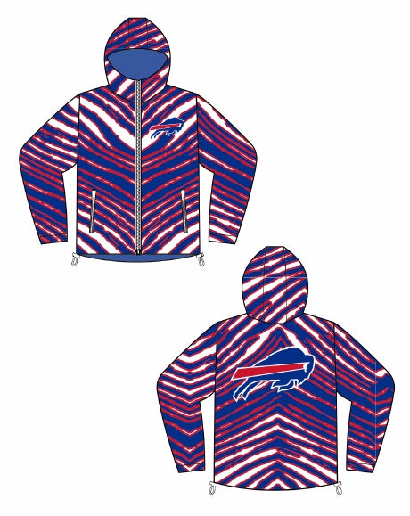 Zubaz NFL Kids Unisex Zebra Team Color Bleacher Blazer Jr Snow Jacket, Buffalo Bills