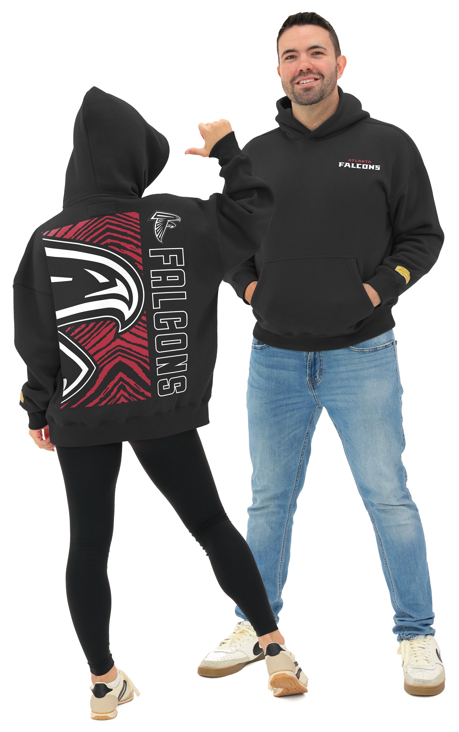 Zubaz NFL   90s Drop Shoulder Hoodie -MVP, ATLANTA FALCONS