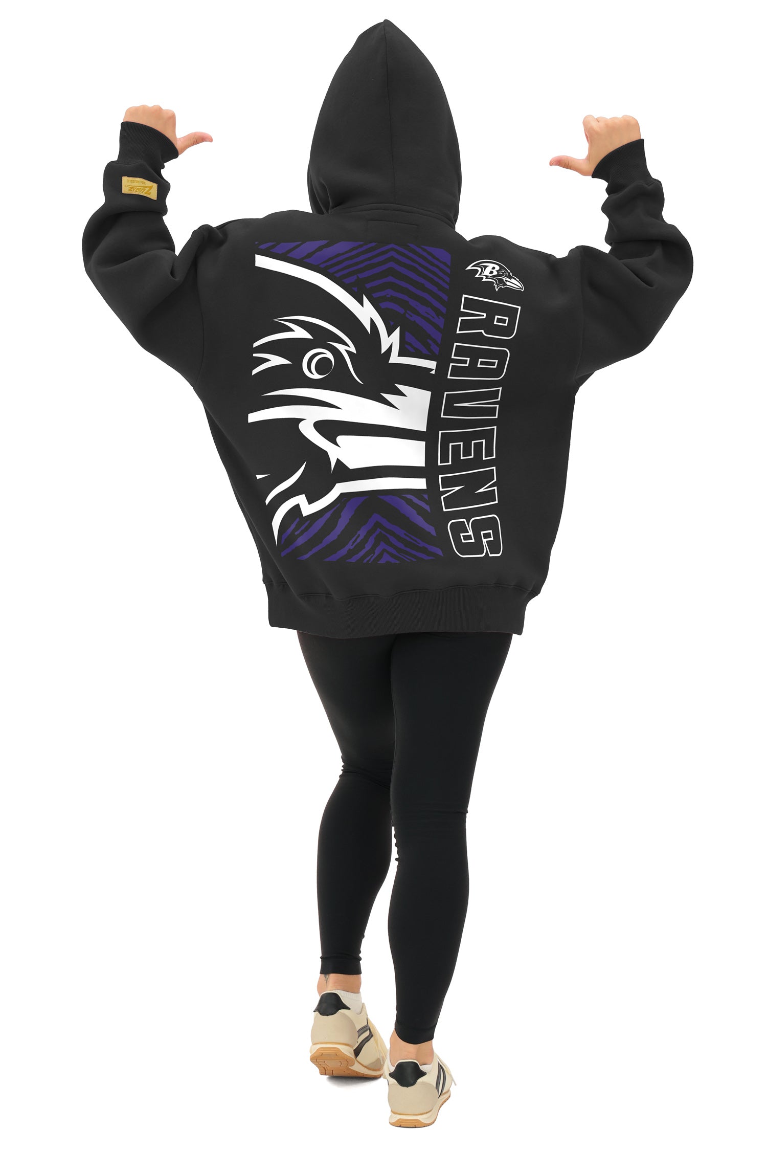 Zubaz NFL   90s Drop Shoulder Hoodie -MVP, BALTIMORE RAVENS - Official NFL Ravens Zubaz Apparel (8 of 12)