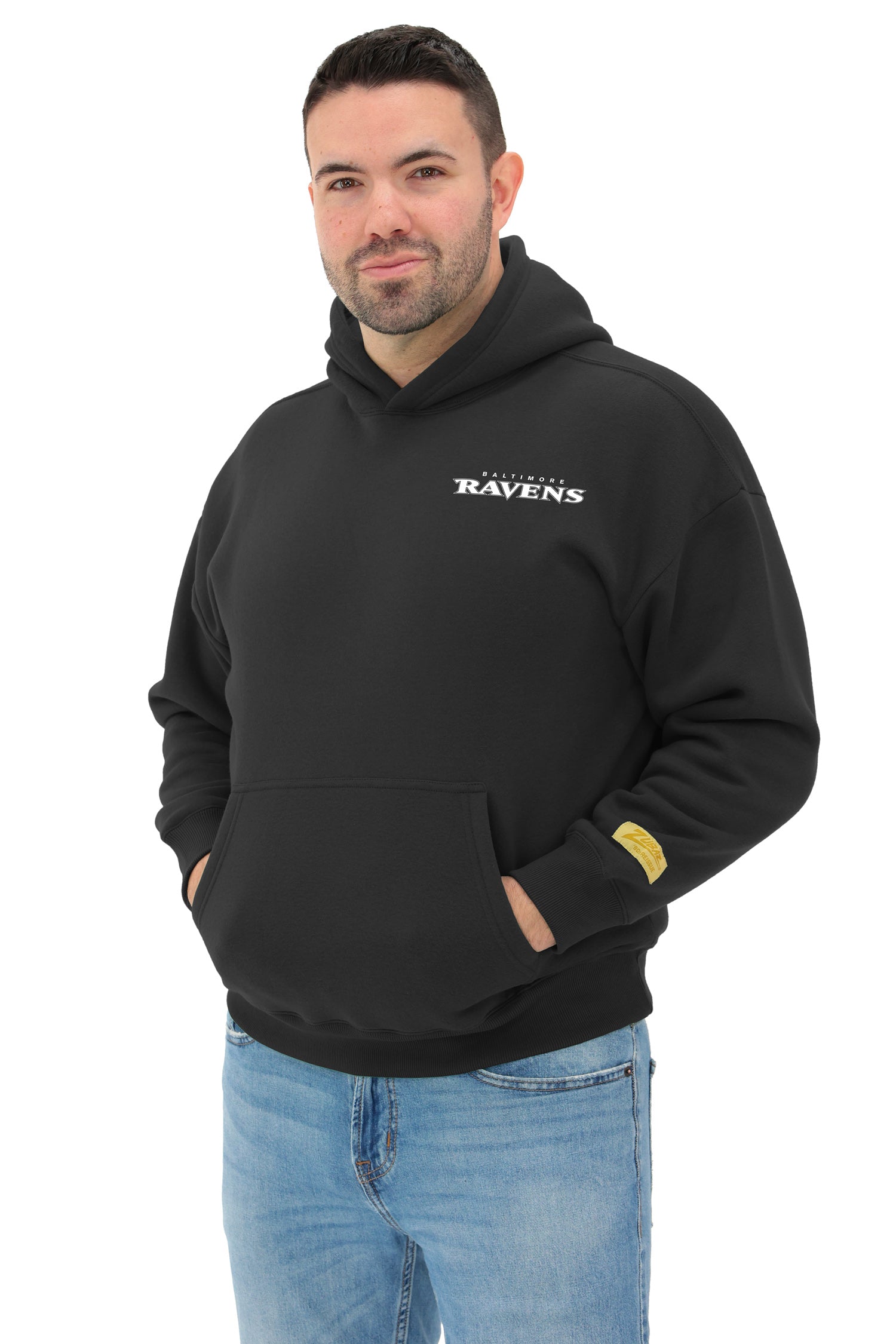 Zubaz NFL   90s Drop Shoulder Hoodie -MVP, BALTIMORE RAVENS - Official NFL Ravens Zubaz Apparel (9 of 12)