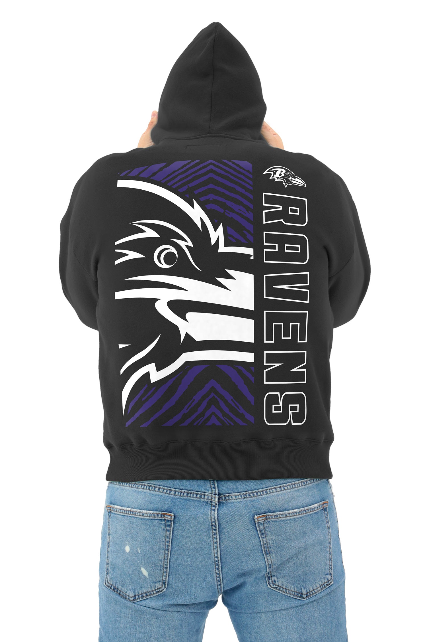 Zubaz NFL   90s Drop Shoulder Hoodie -MVP, BALTIMORE RAVENS - Official NFL Ravens Zubaz Apparel (10 of 12)