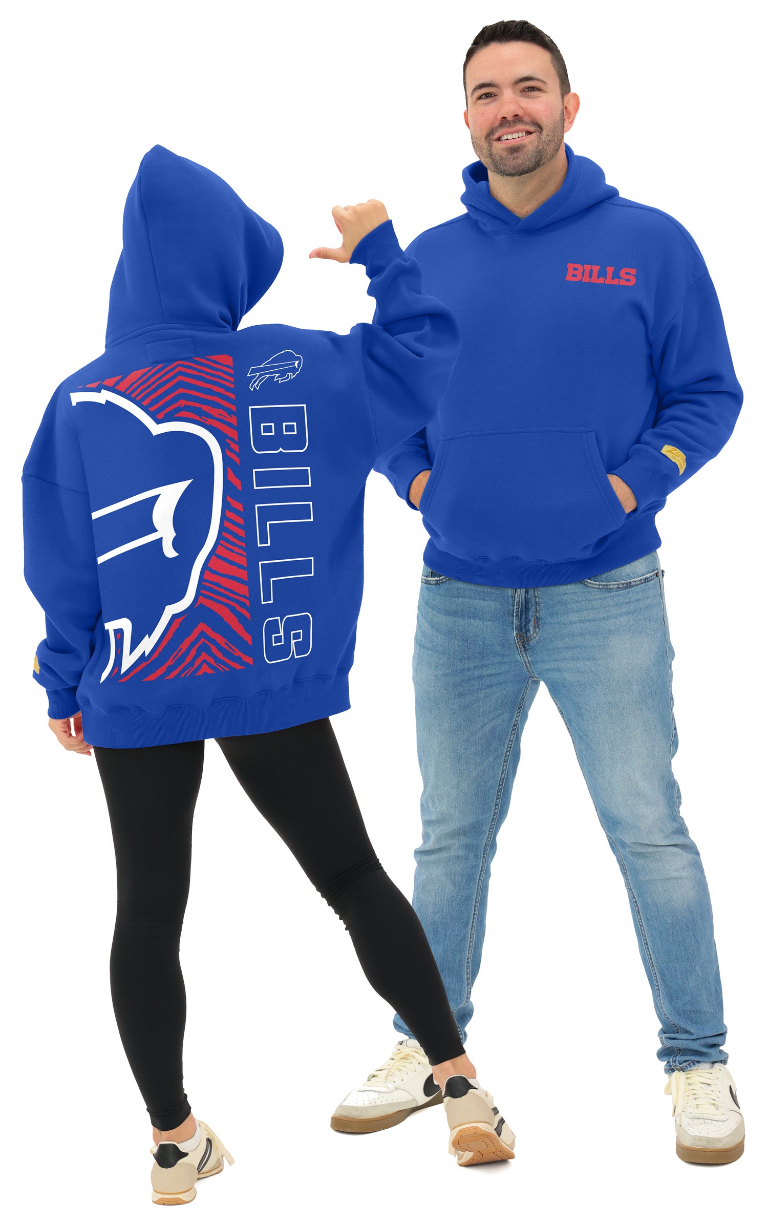 Zubaz NFL   90s Drop Shoulder Hoodie -MVP, BUFFALO BILLS