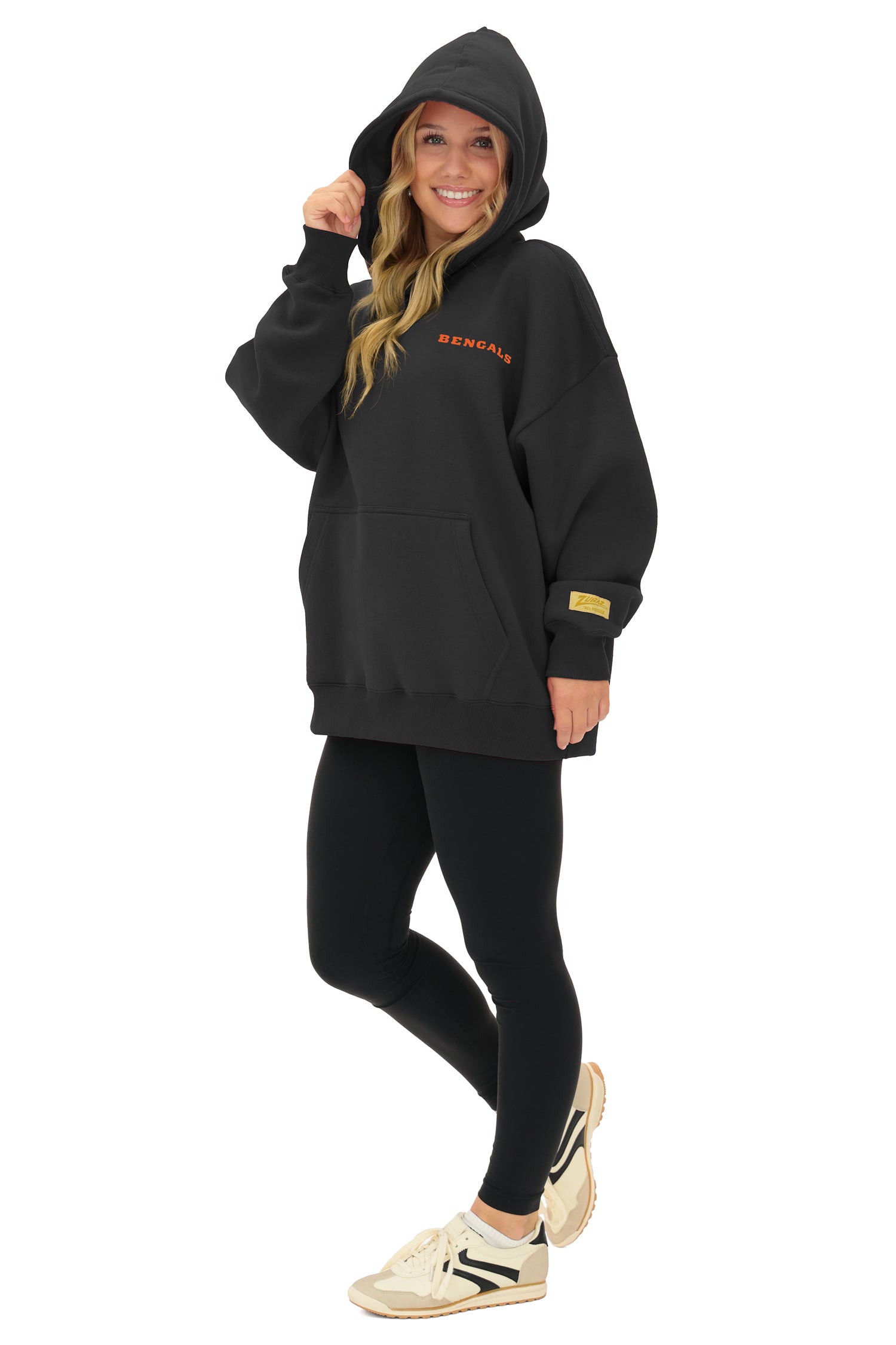 Zubaz NFL 90s Drop Shoulder Hoodie -MVP, CINCINNATI BENGALS
