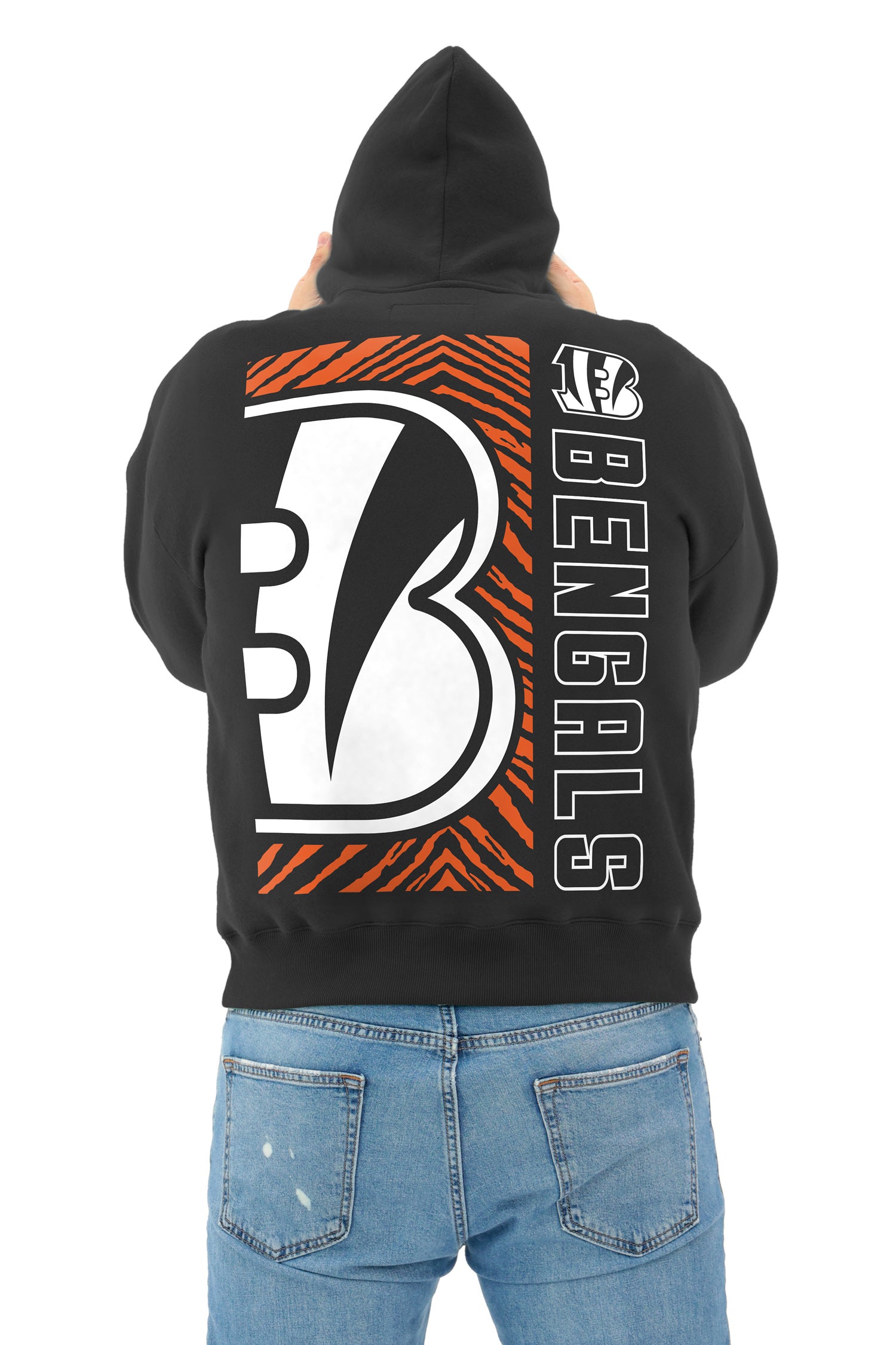 Zubaz NFL 90s Drop Shoulder Hoodie -MVP, CINCINNATI BENGALS