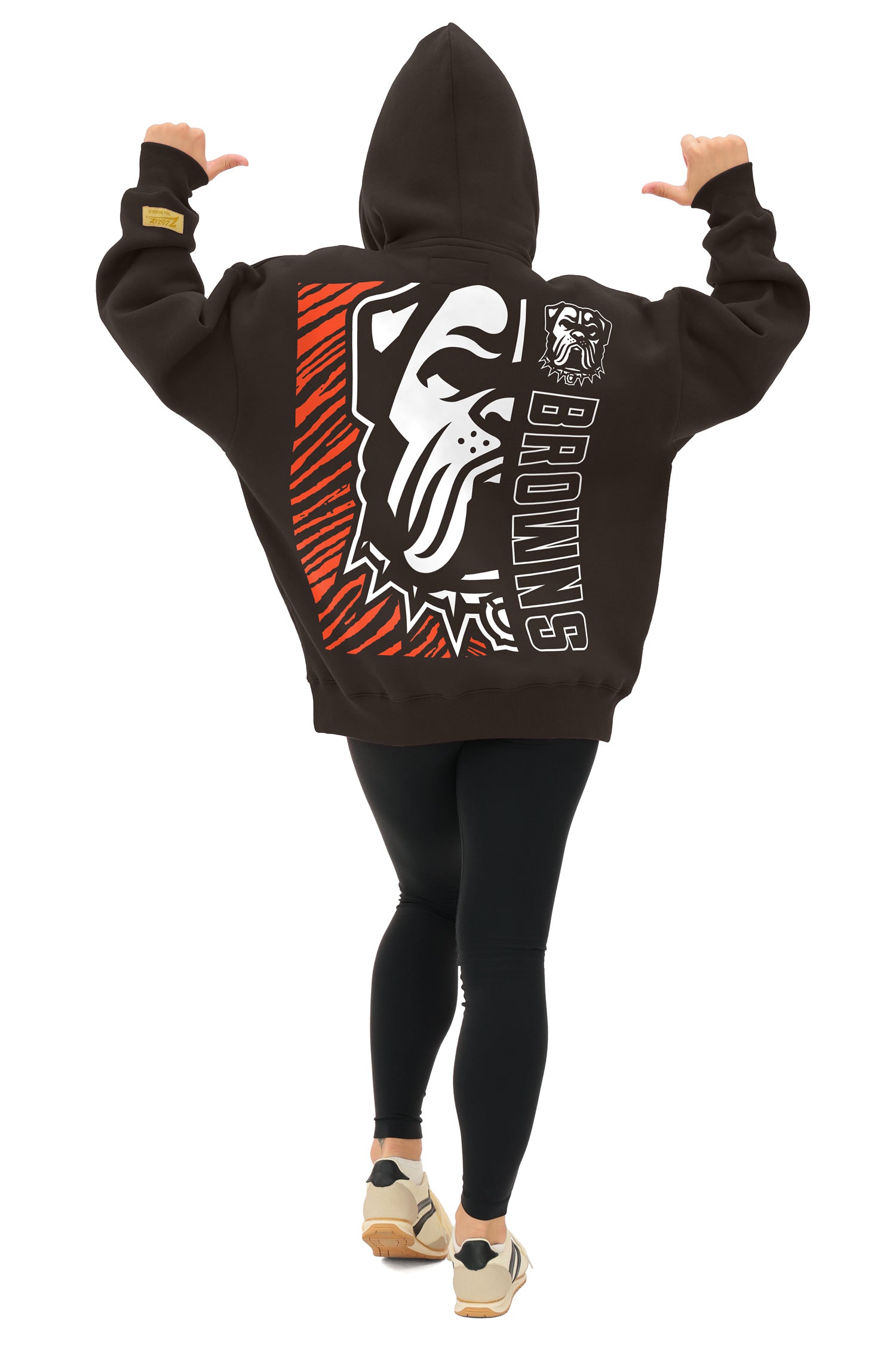 Zubaz NFL   90s Drop Shoulder Hoodie -MVP, CLEVELAND BROWNS