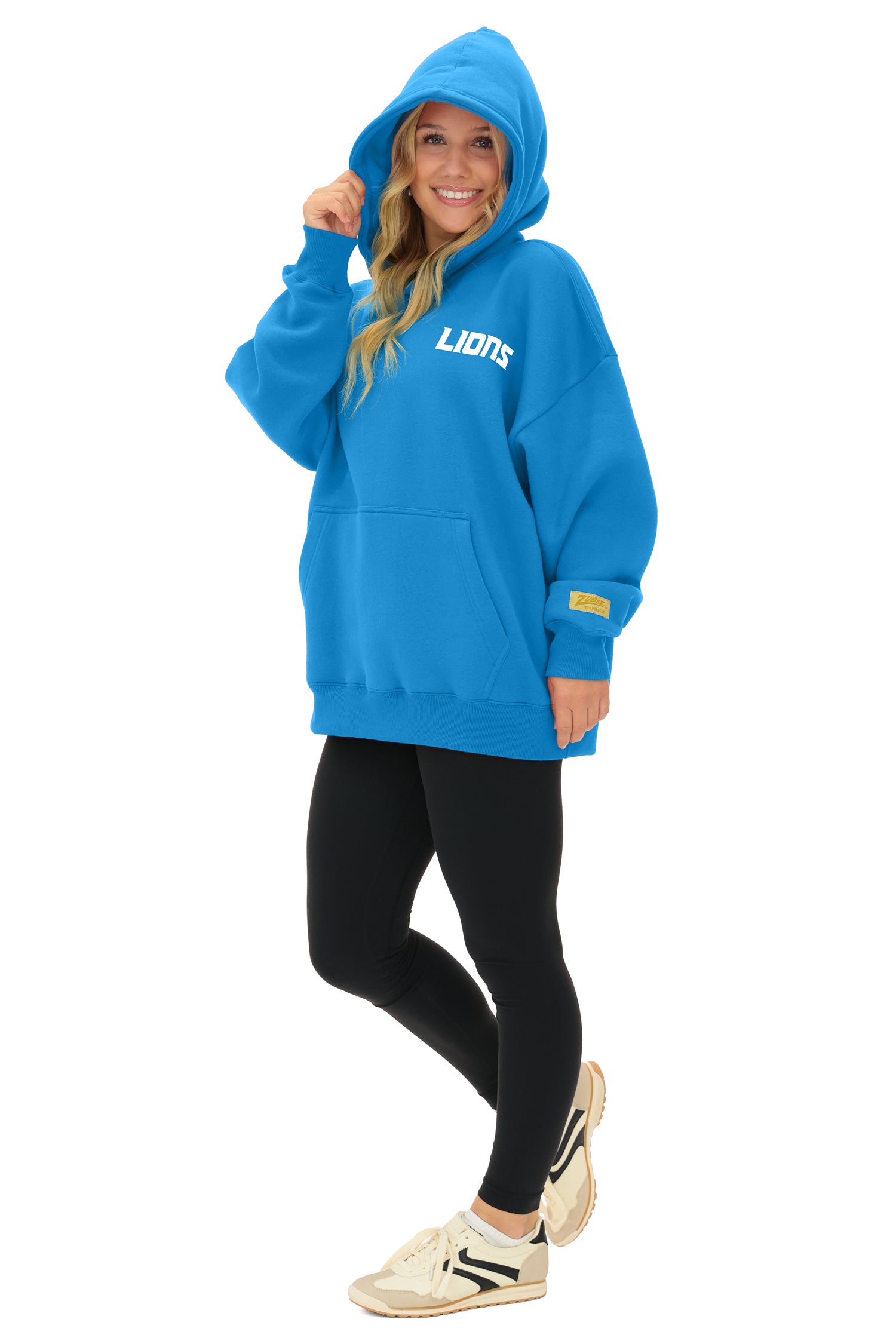 Zubaz NFL   90s Drop Shoulder Hoodie -MVP, DETROIT LIONS