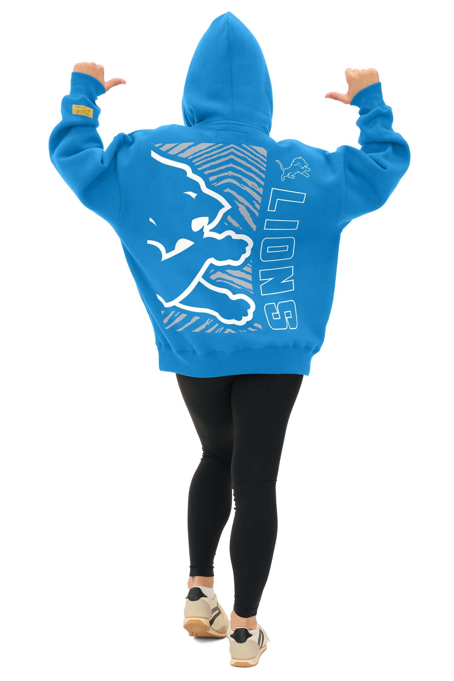 Zubaz NFL   90s Drop Shoulder Hoodie -MVP, DETROIT LIONS