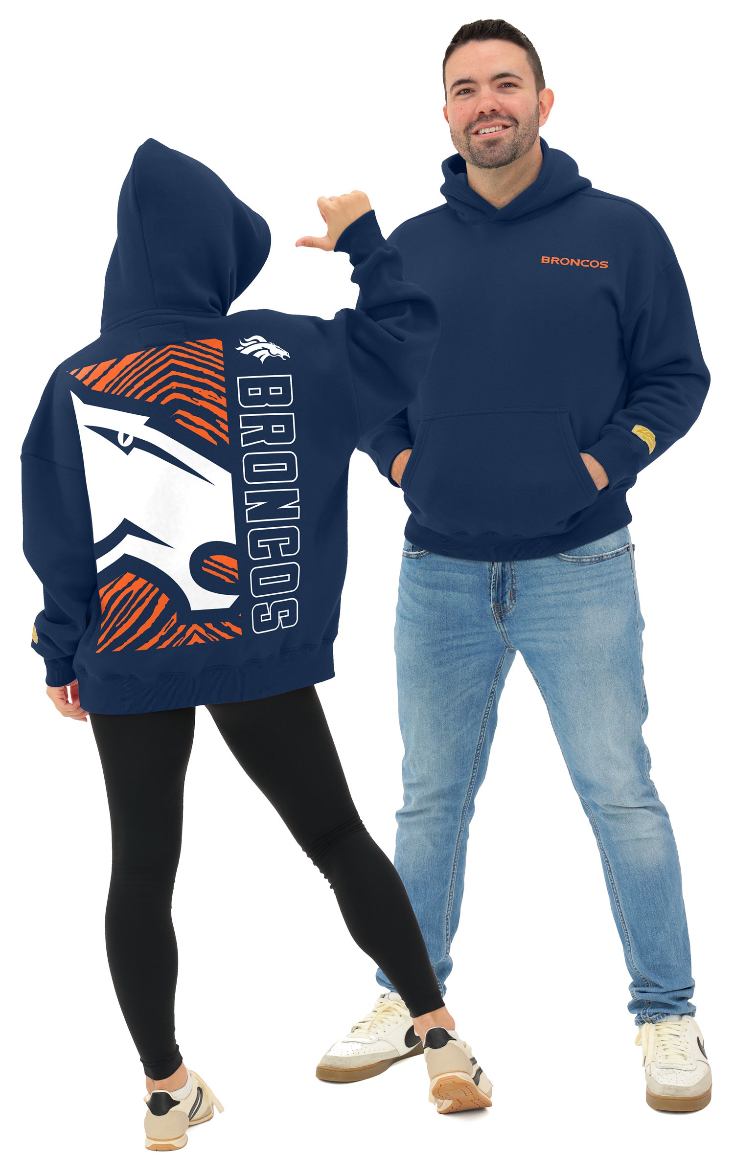 Zubaz NFL   90s Drop Shoulder Hoodie -MVP, DENVER BRONCOS