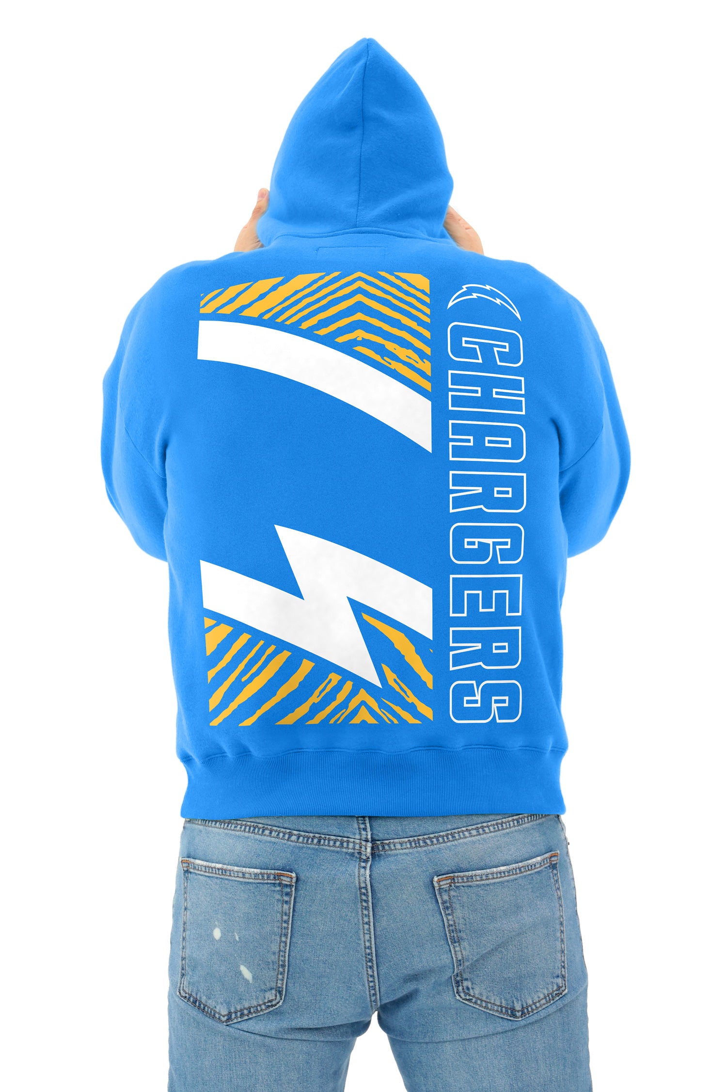 Zubaz NFL   90s Drop Shoulder Hoodie -MVP, LOS ANGELES CHARGERS