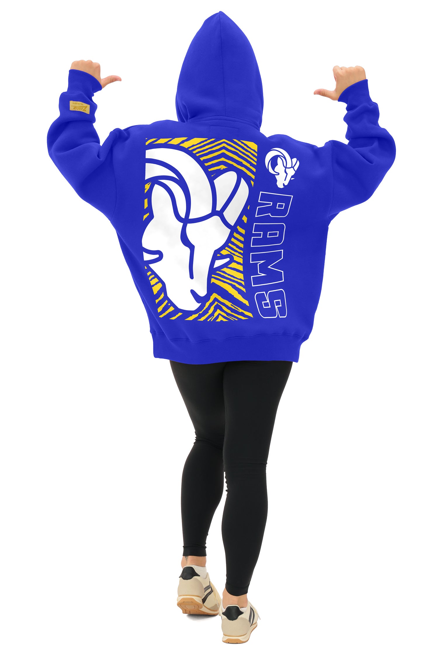 Zubaz NFL   90s Drop Shoulder Hoodie -MVP, LOS ANGELES RAMS - Official NFL Rams Zubaz Apparel (8 of 12)