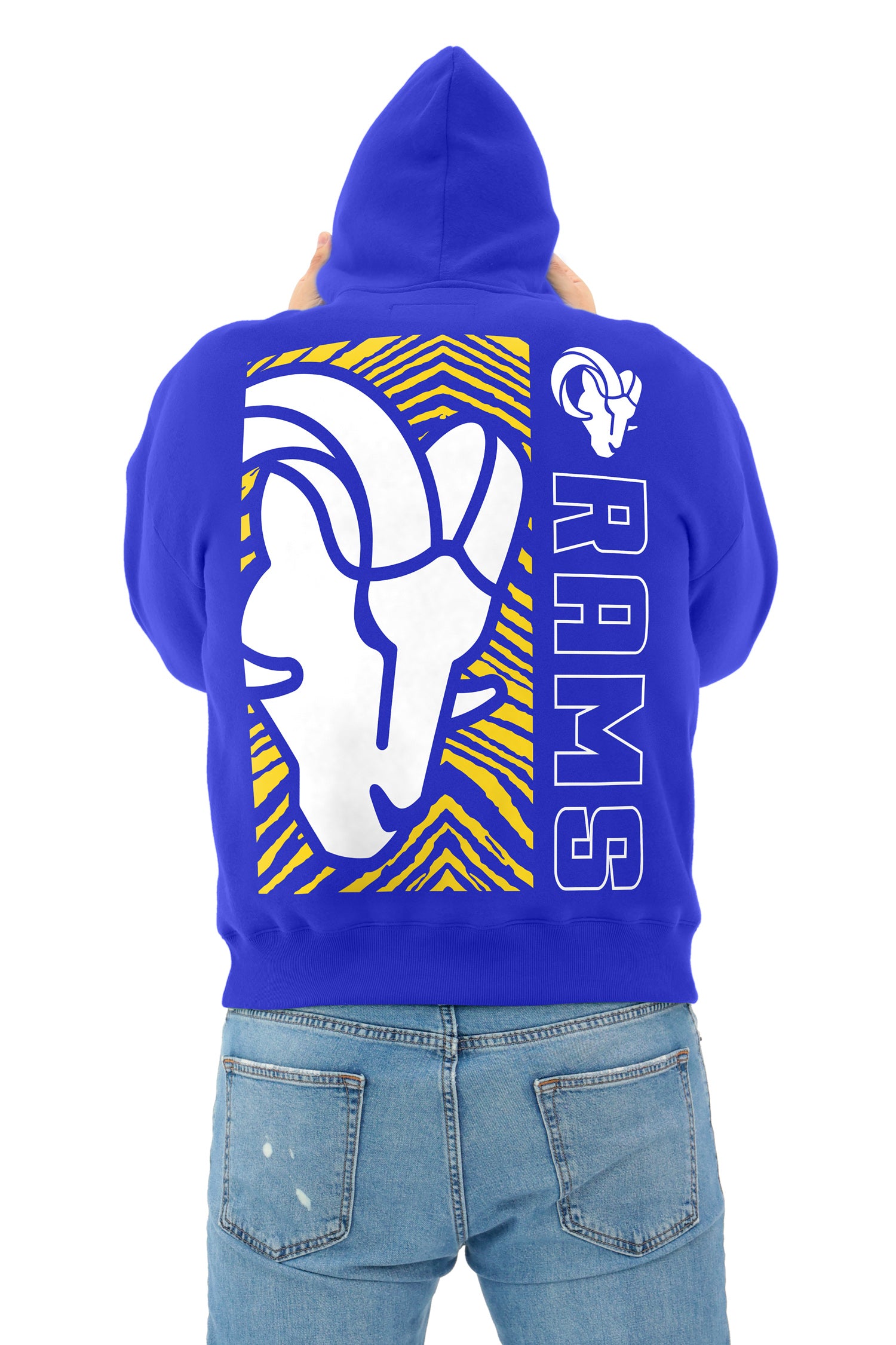 Zubaz NFL   90s Drop Shoulder Hoodie -MVP, LOS ANGELES RAMS