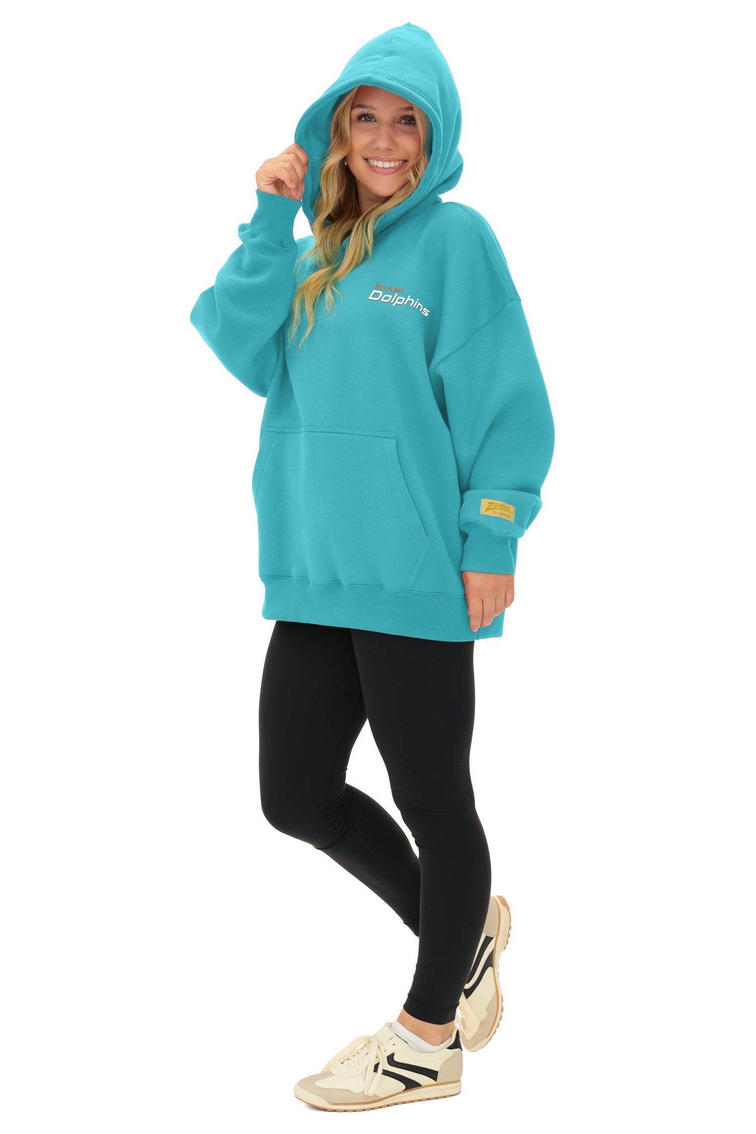 Zubaz NFL   90s Drop Shoulder Hoodie -MVP, MIAMI DOLPHINS