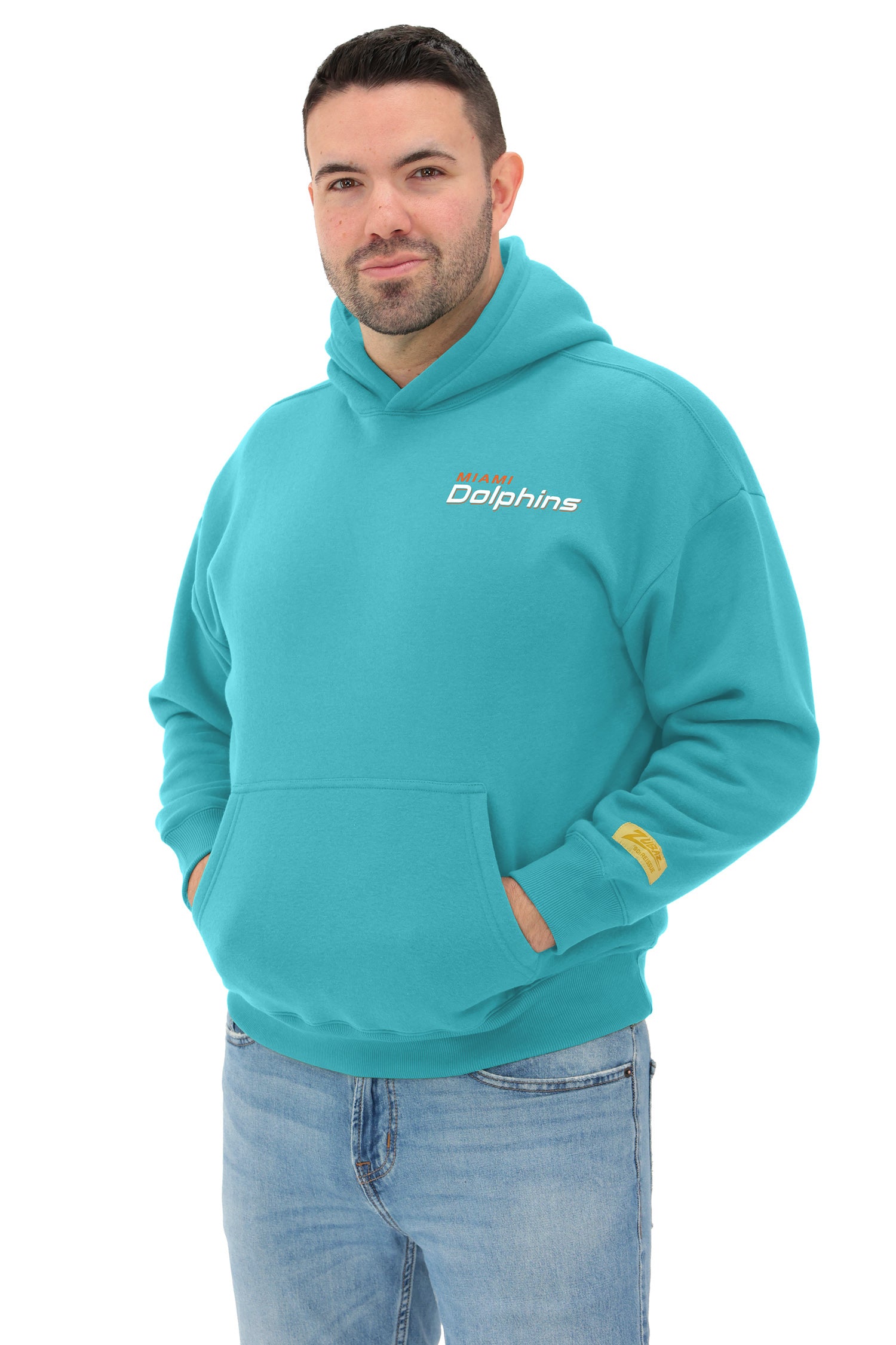 Zubaz NFL   90s Drop Shoulder Hoodie -MVP, MIAMI DOLPHINS
