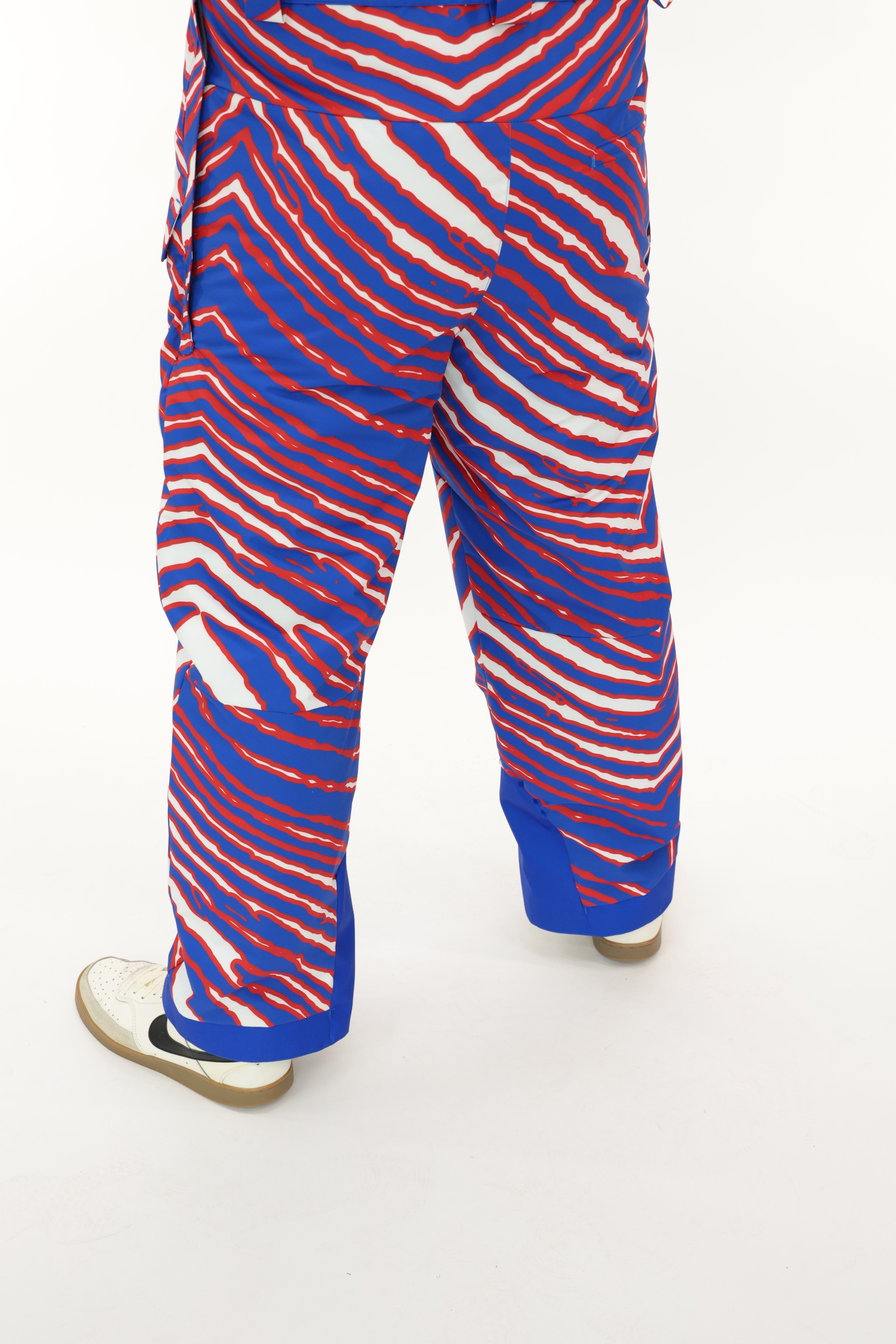 Zubaz NFL Adult Unisex Zebra Team Color Blizzard Snow Bib, Detroit Lions