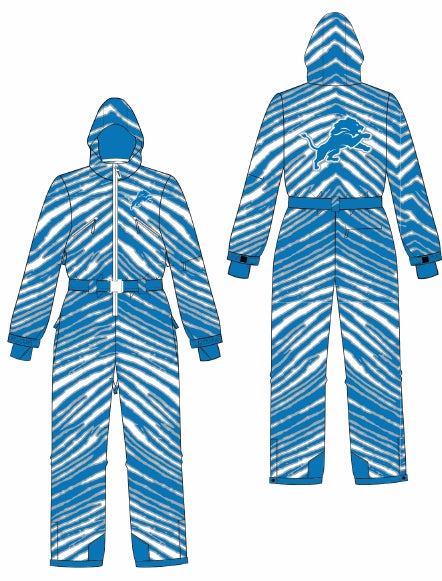 Zubaz NFL Kids Unisex Zebra Team Color Tundra Tux Snowsuit Jr, Detroit Lions