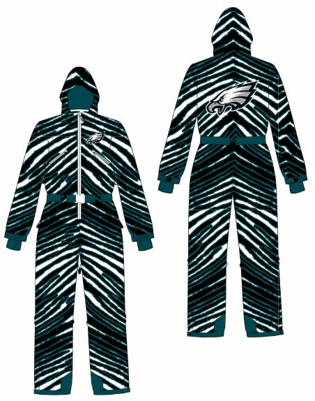 Zubaz NFL Kids Unisex Zebra Team Color Tundra Tux Snowsuit Jr, Philadelphia Eagles