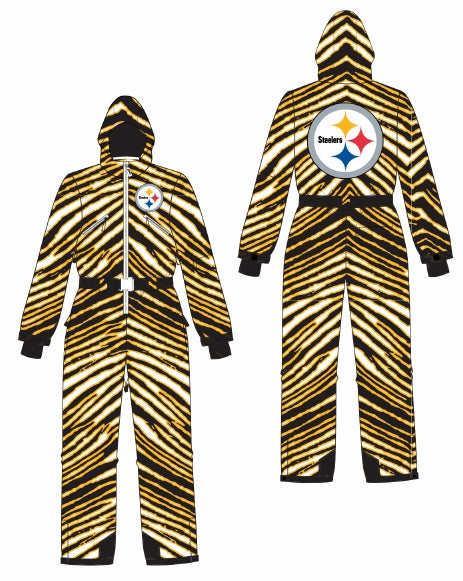 Zubaz NFL Kids Unisex Zebra Team Color Tundra Tux Snowsuit Jr, Pittsburgh Steelers