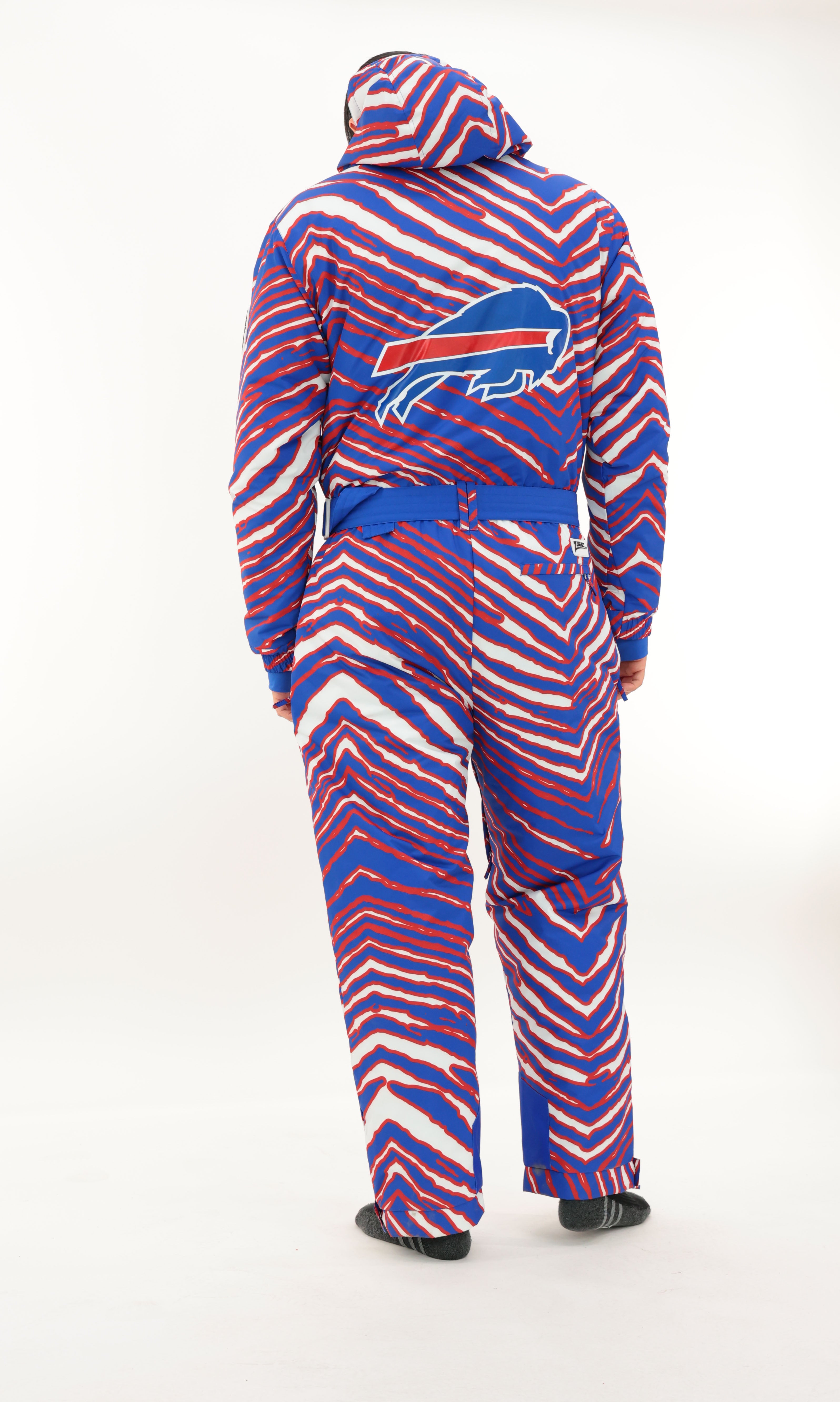 Zubaz NFL Adult Unisex Zebra Team Color Tundra Tux Snowsuit, Chicago B