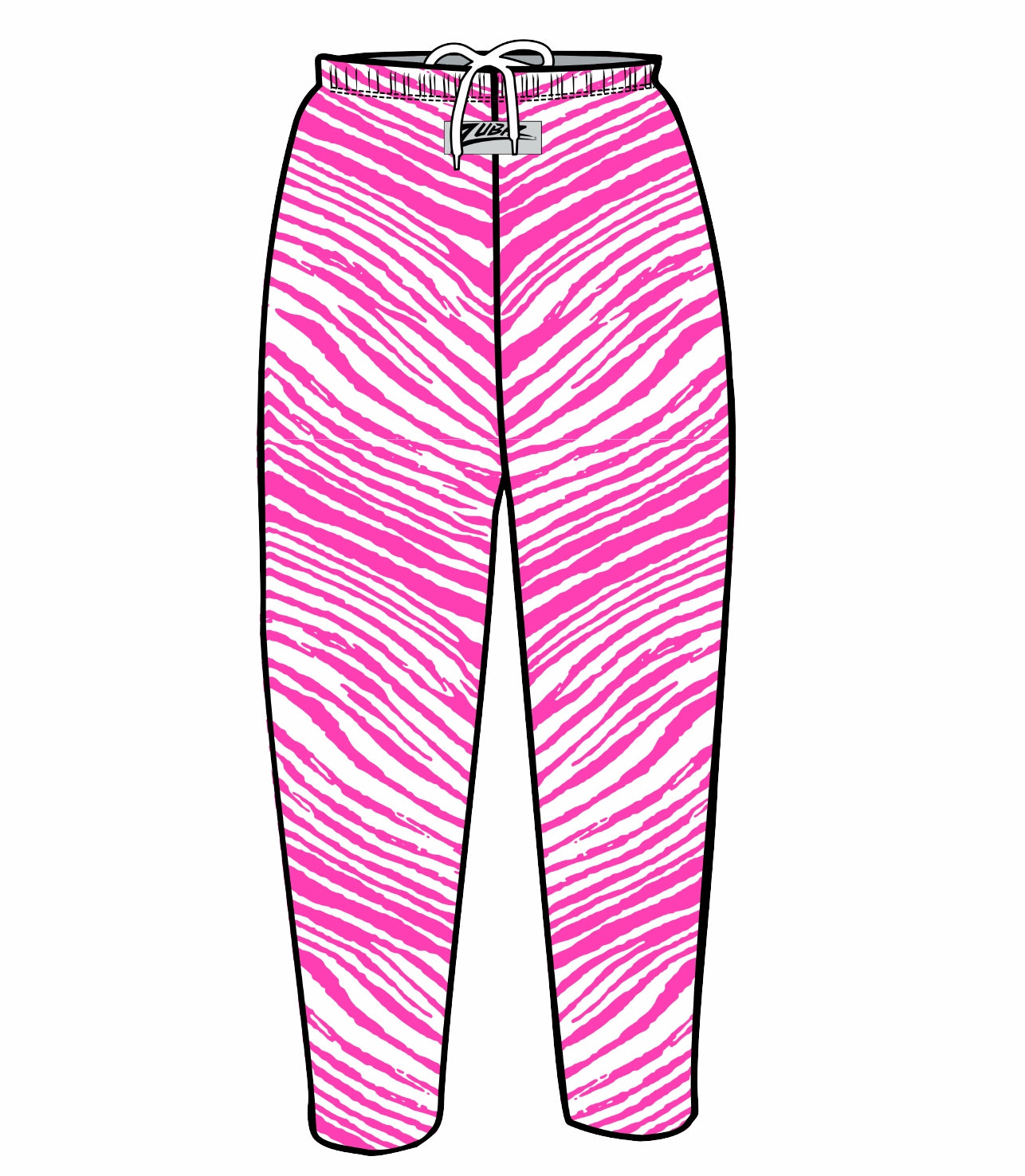 Zubaz Adult Unisex Z88 2 Color Zebra Pants, FLUORESCENT PINK/WHITE