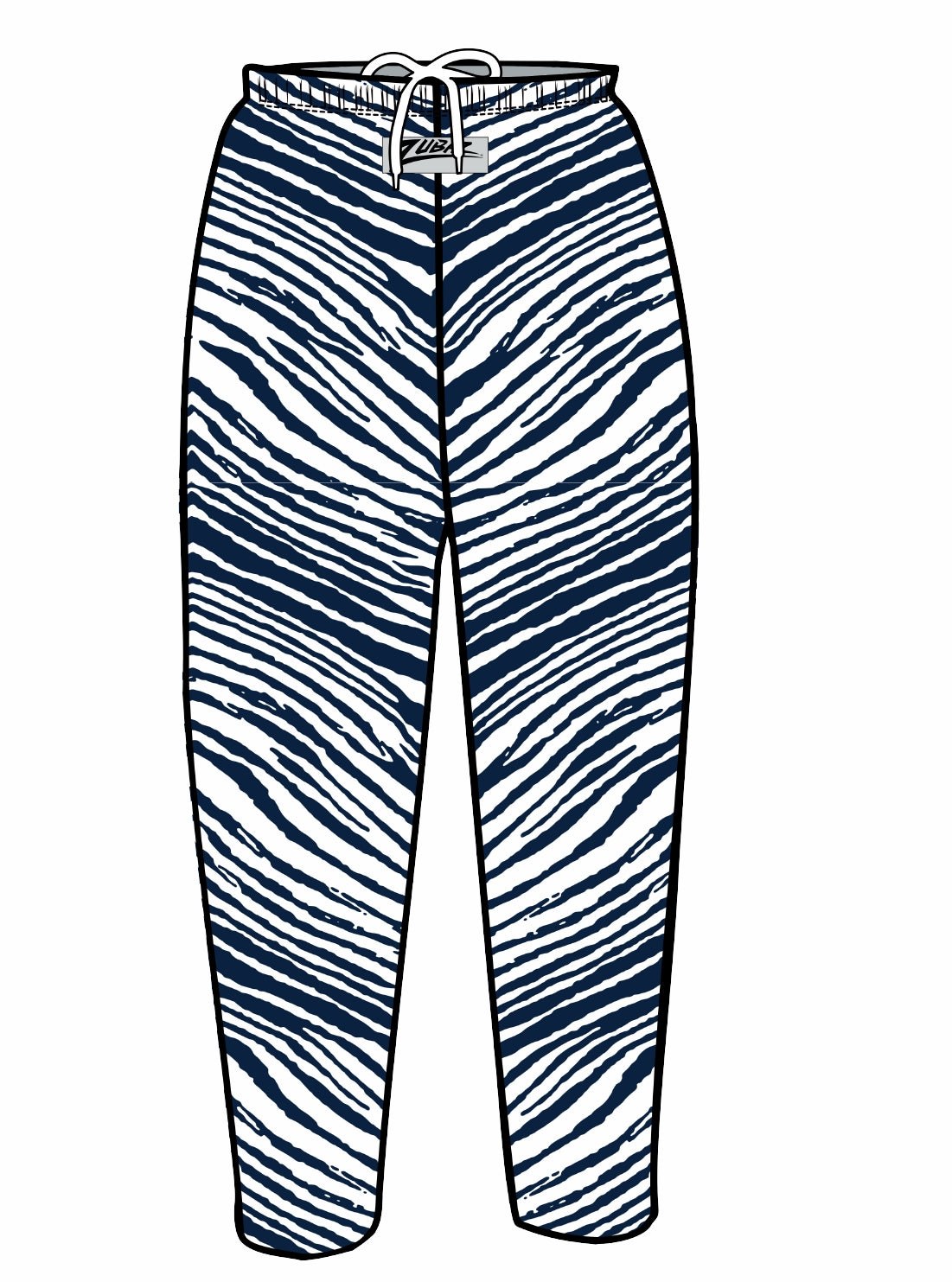 Zubaz Adult Unisex Z88 2 Color Zebra Pants, NAVY/WHITE