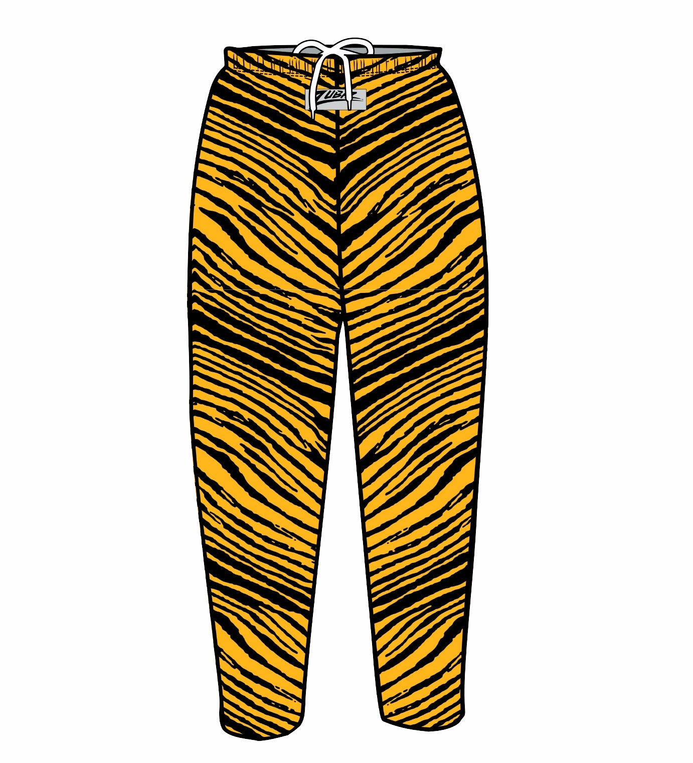 Zubaz Adult Unisex Z88 2 Color Zebra Pant, Black/Gold