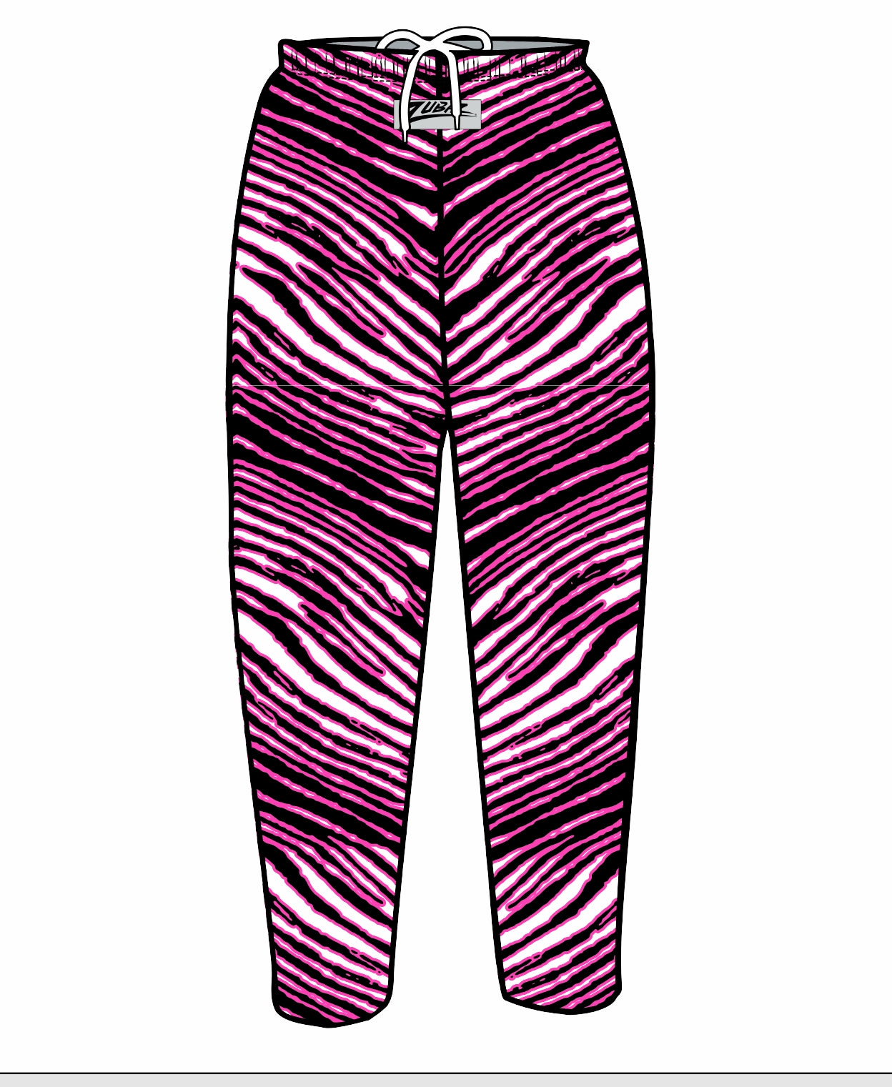 Zubaz Youth Unisex Z88 3 Color Zebra Pant, BLACK/FLUORESCENT PINK
