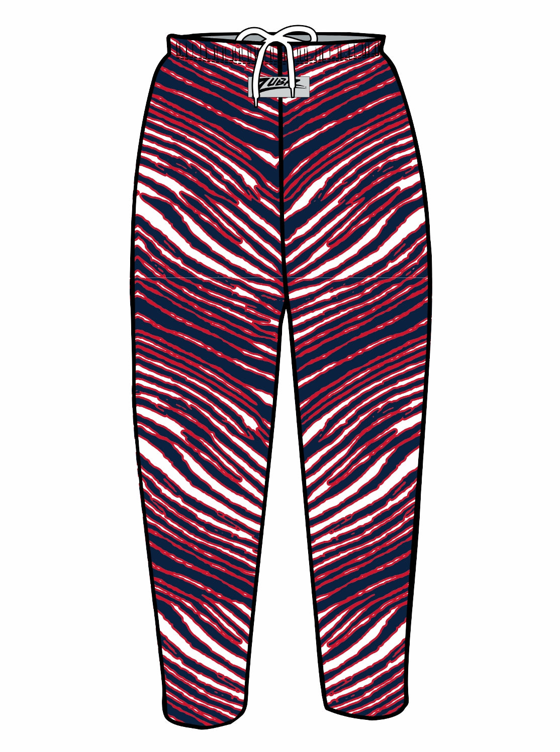 Zubaz Youth Unisex Z88 3 Color Zebra Pant, NAVY/RED