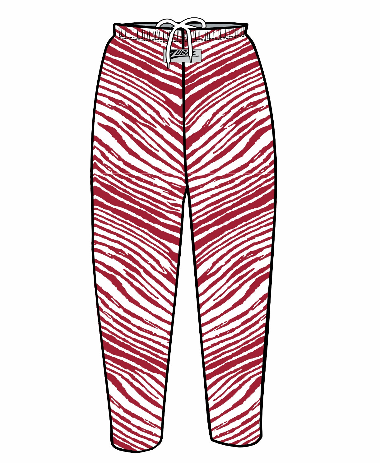 Zubaz Youth Unisex Z88 2 Color Zebra Pant, MAROON/WHITE
