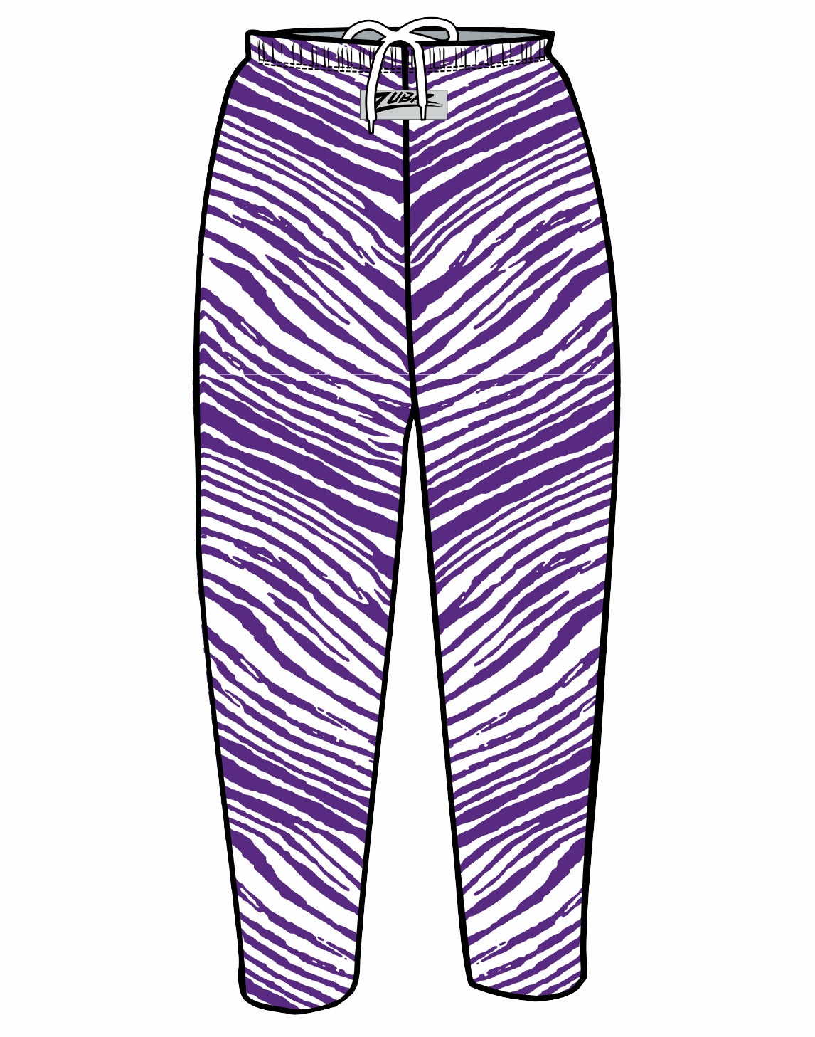 Zubaz Youth Unisex Z88 2 Color Zebra Pant, PURPLE/WHITE
