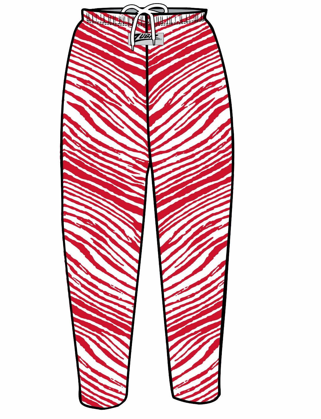 Zubaz Youth Unisex Z88 2 Color Zebra Pants, Red/White