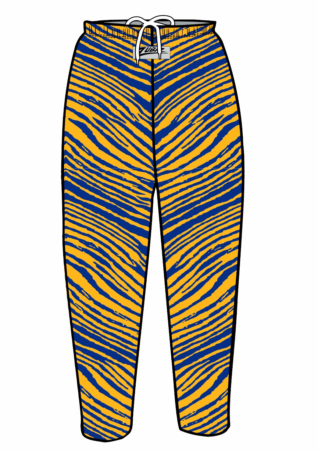 Zubaz Youth Unisex Z88 2 Color Zebra Pant, ROYAL/GOLD