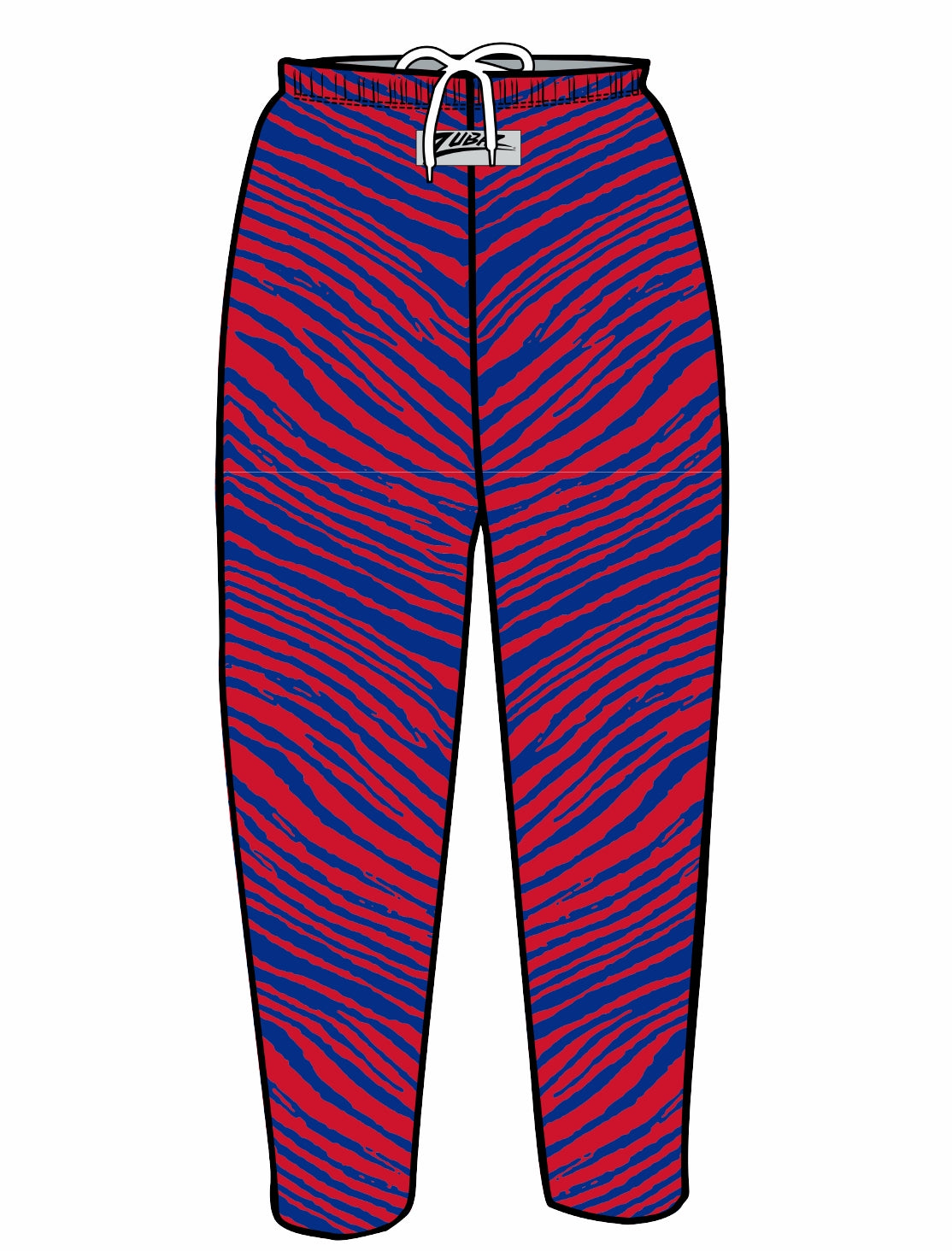 Zubaz Youth Unisex Z88 2 Color Zebra Pant, ROYAL/RED