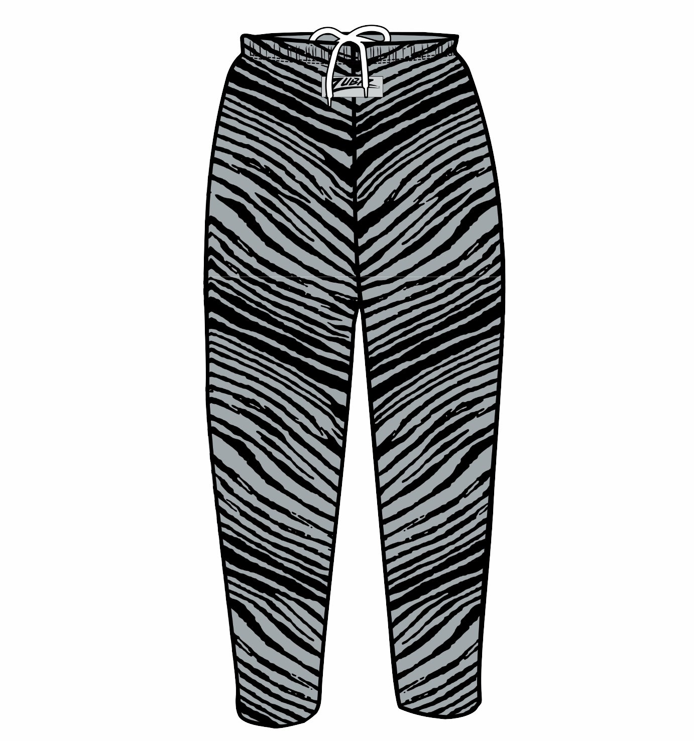 Zubaz Youth Unisex Z88 2 Color Zebra Pant, BLACK/GRAY