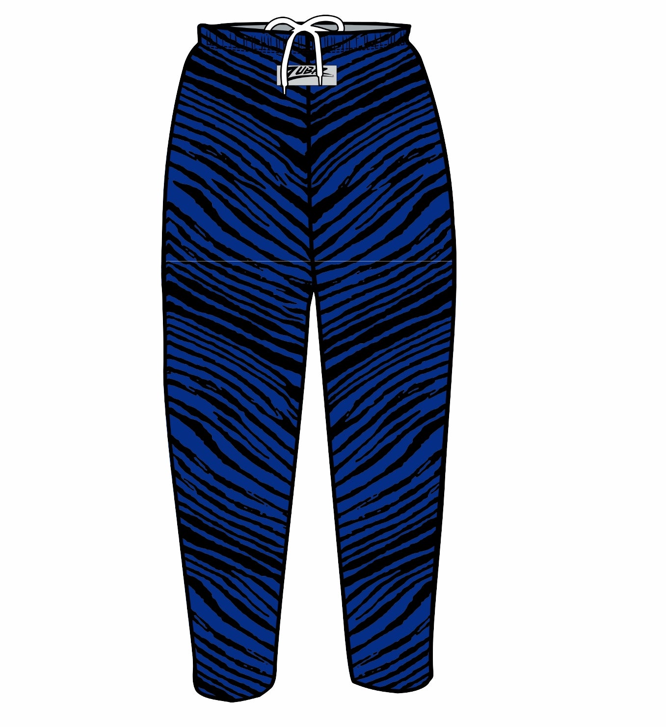 Zubaz Youth Unisex Z88 2 Color Zebra Pant, BLACK/ROYAL