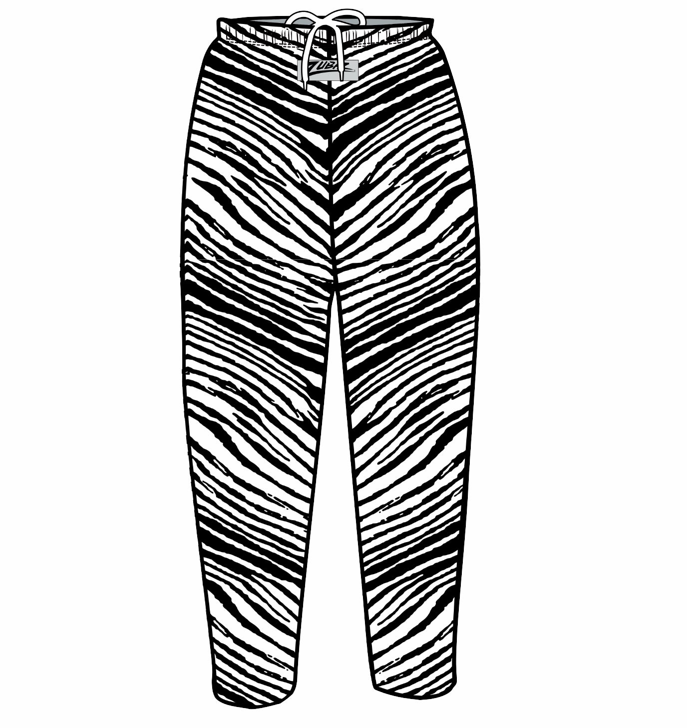 Zubaz Youth Unisex Z88 2 Color Zebra Pant, BLACK/WHITE