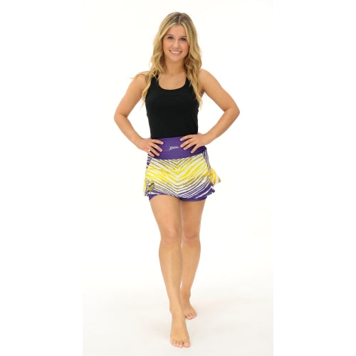 Zubaz NFL Women's Zebra Ombre Skort Team Primary Logo, Minnesota Vikings