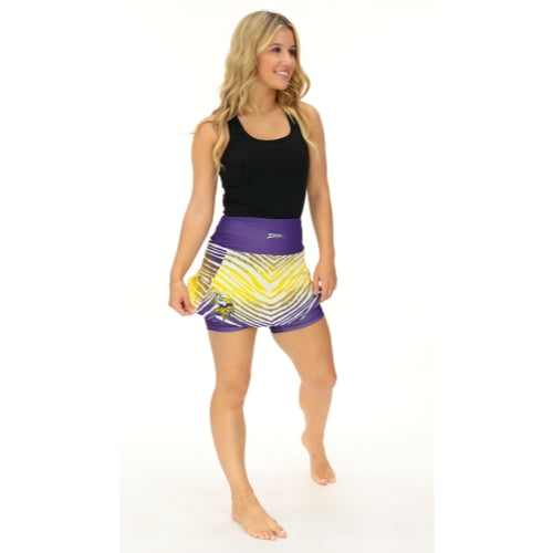 Zubaz NFL Women's Zebra Ombre Skort Team Primary Logo, Minnesota Vikings