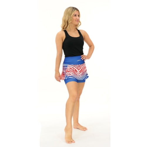 Zubaz NFL Women's Zebra Ombre Skort Team Primary Logo, New York Giants