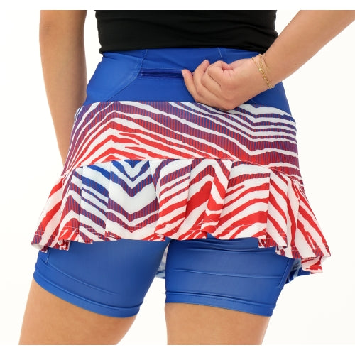 Zubaz NFL Women's Zebra Ombre Skort Team Primary Logo, New York Giants
