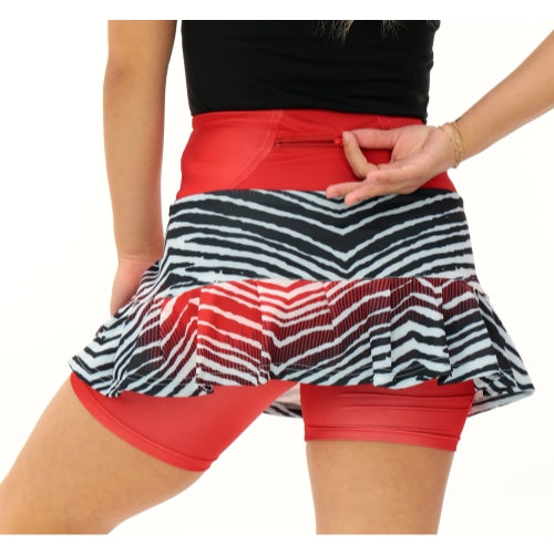 Zubaz NFL Women's Zebra Ombre Skort Team Primary Logo, Tampa Bay Buccaneers