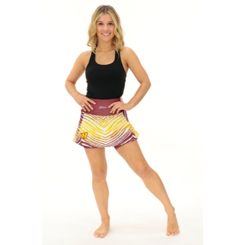 Zubaz NFL Women's Zebra Ombre Skort Team Primary Logo, Washington Commanders