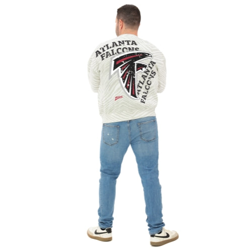 Zubaz NFL   90's All Over Zebra Crewneck Sweatshirt – Full Back, ATLANTA FALCONS