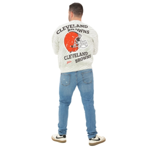 Zubaz NFL   90's All Over Zebra Crewneck Sweatshirt – Full Back, CLEVELAND BROWNS