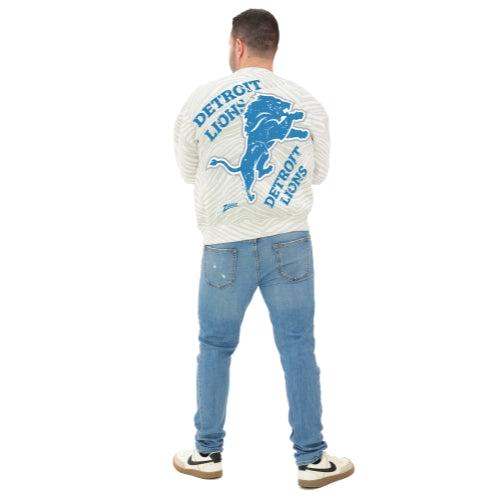 Zubaz NFL   90's All Over Zebra Crewneck Sweatshirt – Full Back, DETROIT LIONS