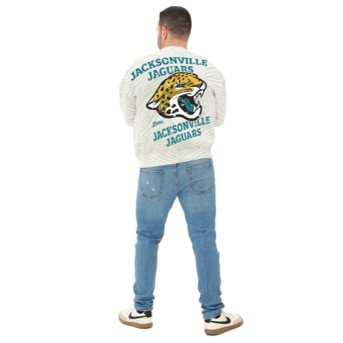 Zubaz NFL   90's All Over Zebra Crewneck Sweatshirt – Full Back, JACKSONVILLE JAGUARS