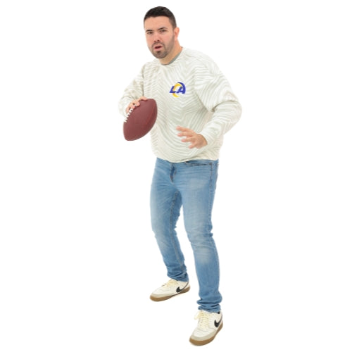 Zubaz NFL   90's All Over Zebra Crewneck Sweatshirt – Full Back, LOS ANGELES RAMS